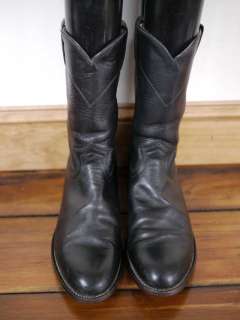 Vtg JUSTIN Leather Western Pull On Cowboy BOOTS USA 8 D  