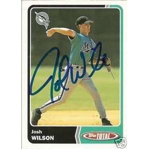 Josh Wilson Signed Florida Marlins 03 Topps Total Card  