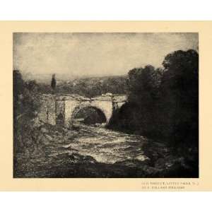  1908 Print Old Viaduct Little Falls New Jersey Water 