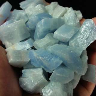   1lb Lot of BLUE CALCITE Crystal Mexico Cabbing Tumbling CM1 33  
