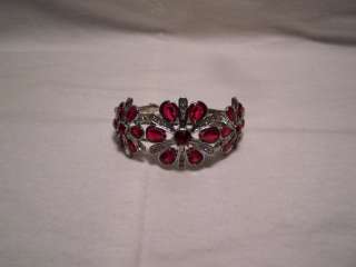 NEW STUNNING RUBY and CLEAR CRYSTAL BRACELET BY MONET  