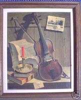 Ernest Albert Land Framed Picture Print Violin Music  