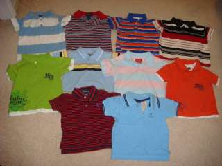 LOT of 10 Toddler boys mixed polo shirts size 9M   2 T  