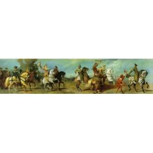  Hand Made Oil Reproduction   Hans Makart   24 x 6 inches 