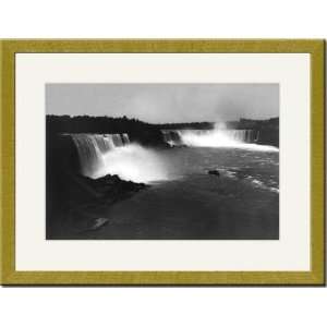  Gold Framed/Matted Print 17x23, Birds eye view of Niagara 