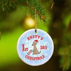  Personalized Puppys First Christmas Ornament: Home 