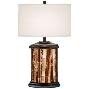 Bamboo Forest Giclee Art Base Table Lamp: Home & Kitchen