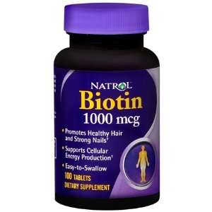  Natrol General Health Biotin 1,000 mcg 100 tablets: Health 