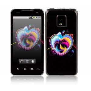  LG Optimus One Decal Skin Sticker   Neon Hearts 
