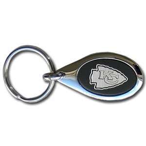 Kansas City Chiefs Black Oval Key Chain   NFL Football Fan Shop Sports 