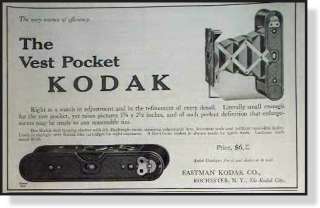 1913 Vest Pocket Kodak camera actual size print AD  