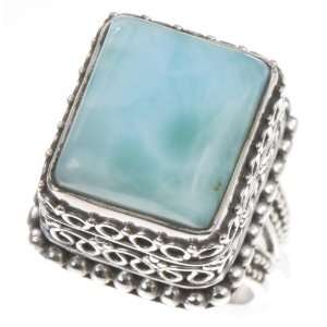   Sterling Silver CRAFTSMANSHIP LARIMAR Ring, Size 6.5, 11.95g Jewelry