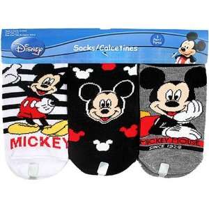  Disney Mickey Mouse Socks [Grey/White/Black]: Toys & Games