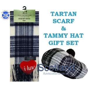   Stewart Dress Grey Tartan Tammy & Scarf Set Lambswool