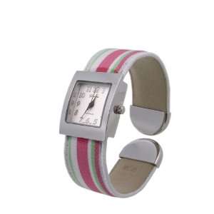  Geneva Womens Platinum Cuff Wrist Bangle Watch: Jewelry