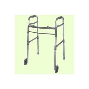 : Drive Deluxe Two Button Folding Universal Walker With 5 Inch Wheels 
