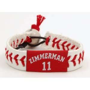 Gamewear MLB Leather Wrist Bands   Zimmerman   Washington Nationals 