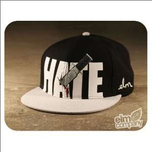  Elm Hate Fitted Cap  Black 7 5/8