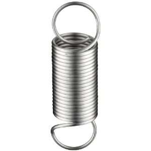 Extension Spring, 302 Stainless Steel, Inch, 0.5 OD, 0.041 Wire Size 