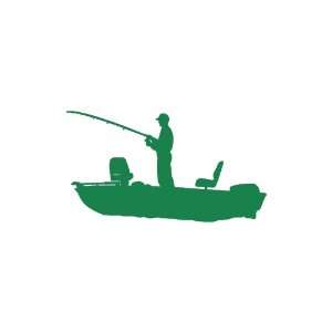  Bass Fishing Boat GREEN Vinyl window decal sticker: Office 
