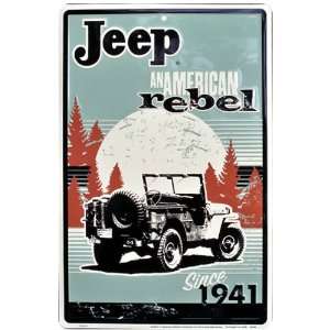  Jeep An American Rebel Metal Sign