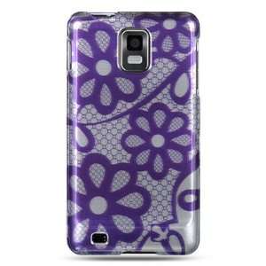 VANMOBILEGEAR Purple/Silver Daisy Flower Design Hard 2 Pc Plastic Case 