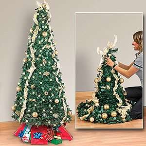 Collapsible Decorated Pre Lit Christmas Tree 6 Feet