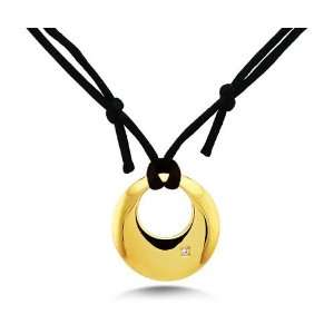  Gold Plated Crescent Stainless Steel Necklace Jewelry