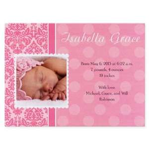   Dots of Pink Announcement Birth Announcement