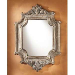  Hexagonal Wall Mirror Scalloped Detail in Aged Verti Gold 