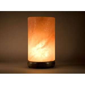 Flat Cylinder Salt Lamp, Himalayan Hand Carved Lamps:  