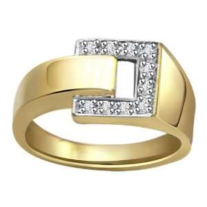  0.40 Ct Real Diamond and Gold Two tone Ring: Jewelry