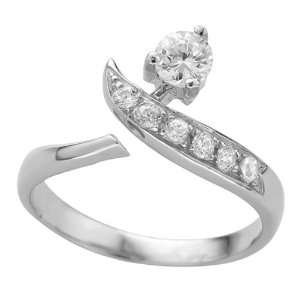   Diamond Pavé Wrap 14K White Gold Toe Ring: FreshTrends: Jewelry