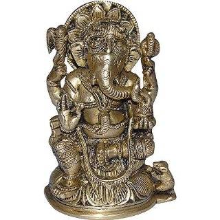 God Ganesha Statue Sculpture Metal Brass for Luck & Well Being