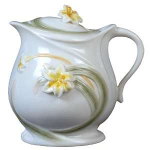  Lily Flower Porcelain Creamer with Lid