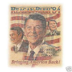 Ronald Reagan GeorgeBushSr Election T shirt Vintage 1984 