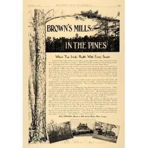 1907 Ad Browns Mills In The Pines New Jersey Winter   Original Print 