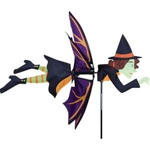 Halloween Flying Witch Yard Garden Ground Wind Spinner  