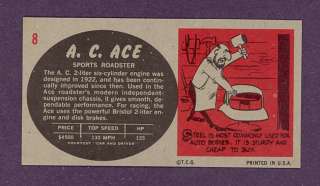 1961 Topps Sport Cars #8 A.C. Ace. This card appears NM/MT or better.