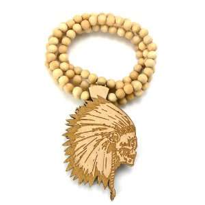   Chief Leader Pendant with a 36 Inch Necklace Chain Good Quality Wood