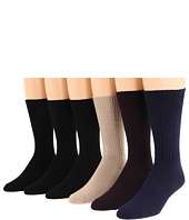 Ecco Socks   Casual Crew w/ Twisted Yarn Sock 6 Pack
