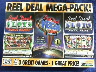 NEW SEALED BOX   REEL DEAL MEGA PACK PC CD Win 3 GREAT GAMES PHANTOM 