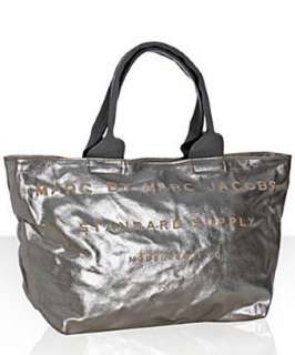 Marc by Marc Jacobs silver aluminum coated canvas tote bag   