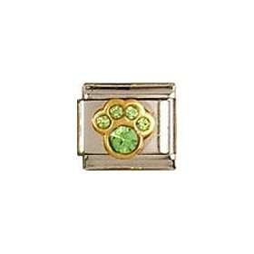  Clearly Charming August Peridot Color Paw Print Birthstone 