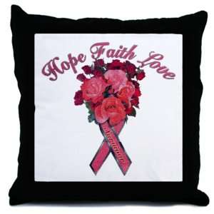   Pillow Cancer Pink Ribbon Survivor Hope Faith Love: Everything Else