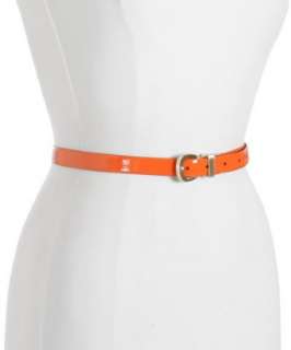 MICHAEL Michael Kors orange patent reversible skinny belt   up 
