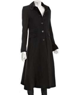 DKNY black wool blend Nicole long coat  