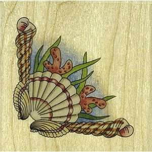  Shell Corner Wood Mounted Rubber Stamp Arts, Crafts 