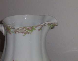 ANTIQUE IRONSTONE FLORAL PITCHER SYRACUSE CHINA  