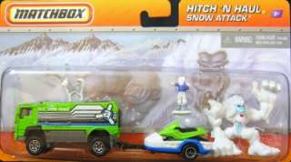 Matchbox Hitch N Haul Snow Attack 2 vehicles & accessories set MOC 
